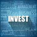 Invest word cloud collage, business concept background Royalty Free Stock Photo