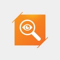 Investigate icon. Magnifying glass with eye. Royalty Free Stock Photo