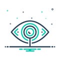 Mix icon for Investigate, supervising and eye Royalty Free Stock Photo