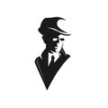 Spy detective logo design template. Criminal internet hacker logo