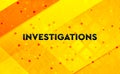 Investigations abstract digital banner yellow background