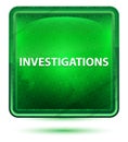 Investigations Neon Light Green Square Button