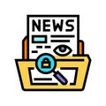 investigative journalism news media color icon vector illustration