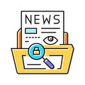 investigative journalism news media color icon vector illustration