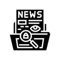 investigative journalism news media glyph icon vector illustration