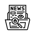 investigative journalism news media line icon vector illustration