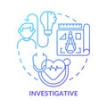 Investigative occupation blue gradient concept icon