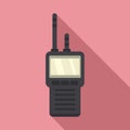 Investigator walkie talkie icon, flat style