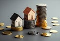 Investing in Real Estate with Miniature Houses on Coins - Generative AI