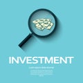 Investment analysis graphic design concept with