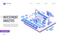 Investment analysis landing page vector template