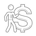 Investment broker vector line icon.