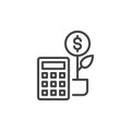 Investment calculator line icon