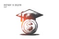Investment in education concept. Hand drawn vector. Royalty Free Stock Photo