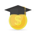 Investment in education icon. Concept of education costs, study cash, tuition fees, tax, pay Royalty Free Stock Photo