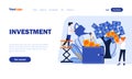 Investment flat landing page template