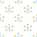 Investment fund seamless pattern. Search for brilliant idea, discover opportunity or benefit from idea. Long term investing