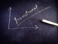 investment graph displaying on chalkboard concept