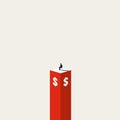 Investment growth vector concept. Symbol of finance, money, success, patience. Minimal design illustration