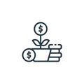 investment icon vector from finance concept. Thin line illustration of investment editable stroke. investment linear sign for use Royalty Free Stock Photo