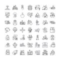Investment linear icons, signs, symbols vector line illustration set Royalty Free Stock Photo