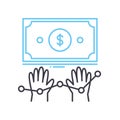 investment loans line icon, outline symbol, vector illustration, concept sign Royalty Free Stock Photo