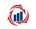 investment logo arrow rotation template