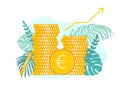 Investment management, growing cash profit concept. vector illustration