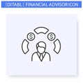 Investment manager line icon. Editable