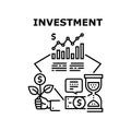 Investment Money Vector Concept Black Illustration Royalty Free Stock Photo