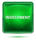 Investment Neon Light Green Square Button Royalty Free Stock Photo