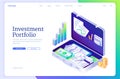 Investment portfolio banner with briefcase Royalty Free Stock Photo