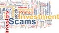 Investment scams word cloud