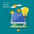 Investment in solar energy vector flat illustration