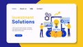 investment solutions landing page template graphic design illustration