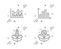 Investment, Startup and Diagram graph icons set. Sale sign. Vector