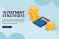 Investment strategies business concept vector illustration