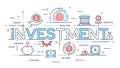 Investment, strategy, profit, capital, growth, savings thin line