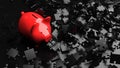 Investment Strategy - Red Piggy Bank With Black Puzzle