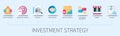 Investment strategy web vector infographics in 3d style