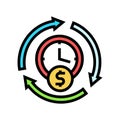 investment time management color icon illustration