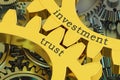 Investment trust concept on the gearwheels, 3D rendering