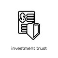 Investment trust icon. Trendy modern flat linear vector Investment trust icon on white background from thin line Business collect