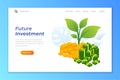 investment web banner background template. pile of coins and banknote illustration Royalty Free Stock Photo