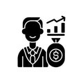 Investor black glyph icon