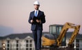 Investor civil engineer, construction manager or supervisor at a construction. Royalty Free Stock Photo