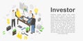 Investor concept banner, isometric style