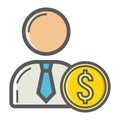 Investor filled outline icon, business finance