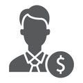 Investor glyph icon, finance and banking