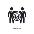 investor isolated icon. simple element illustration from crowdfunding concept icons. investor editable logo sign symbol design on
